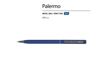 Ручка шариковая автоматическая BrunoVisconti® "PALERMO" цвет корпуса синий, soft-touch