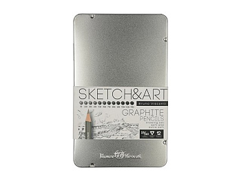 Набор чернографитовых карандашей  "Sketch & Art" ,12 шт. b-14b