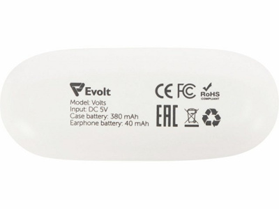 Беспроводные наушники TWS в кейсе Volts. Evolt, белый