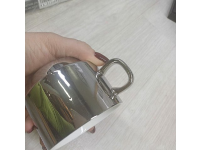 Серебряная чайная пара: чашка на 250 мл с блюдцем