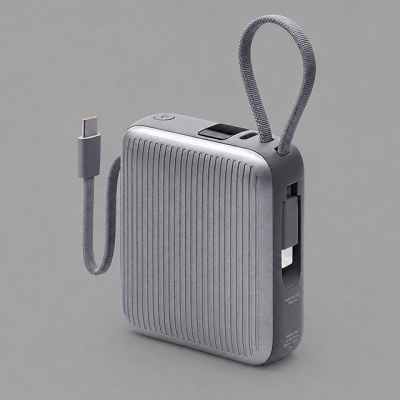 Внешний АКБ NRG Turbo Cable 10000 mAh, 22,5Вт, графит, Deppa