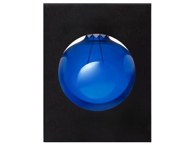Стеклянный елочный шар "Christmas bauble", синий прозрачный