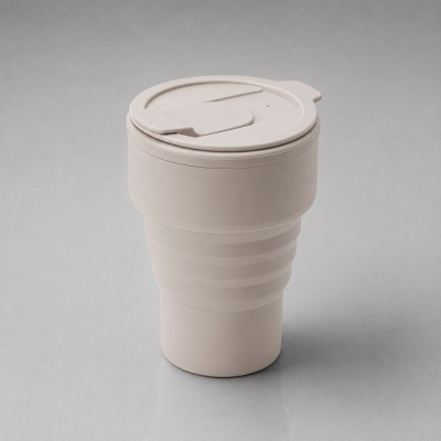Силиконовый складной стакан "GoCup", бежевый