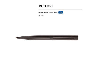 Ручка металлическая шариковая "Verona", вороненая сталь, 1.0 мм