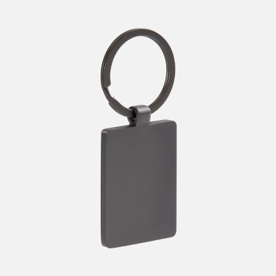 Брелок Gun Metal Leather Rectangle