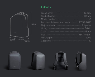 Рюкзак KORIN HiPack 43х33х16 см