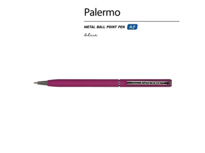 Ручка шариковая автоматическая BrunoVisconti® "PALERMO" цвет корпуса бордовый, soft-touch