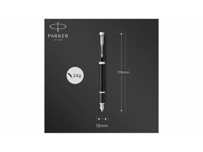 Перьевая ручка Parker IM Mat Black CT, перо: F, цвет чернил: blue