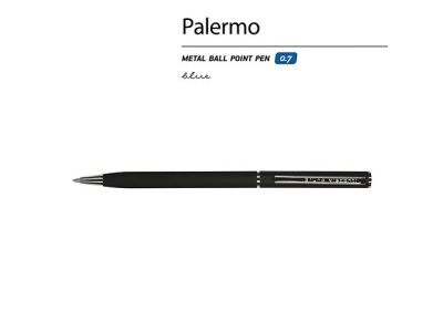 Ручка шариковая автоматическая BrunoVisconti® "PALERMO" цвет корпуса черный, soft-touch