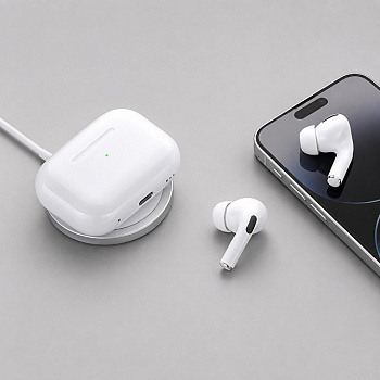 Беспроводные наушники с микрофоном Air Pro 2, TWS, BT 5.3, 300 мАч, QI, белый