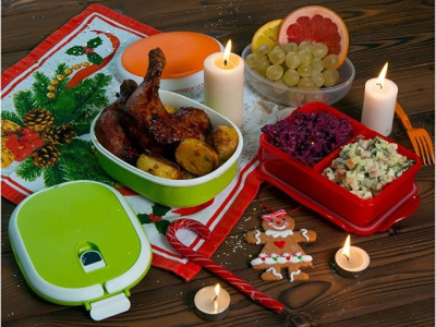 Герметичный ланч-бокс «Foody» с двумя секциями, 650мл