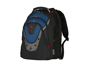 Рюкзак Ibex WENGER 17", черный/синий, полиэстер/ПВХ, 37 x 26 x 47 см