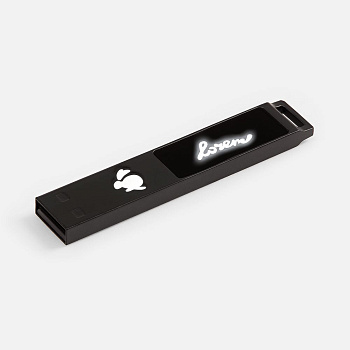 Флешка markBright Black с синей подсветкой