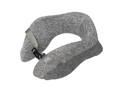 Подушка TORBER, дорожная, с эфектом памяти, серая, полиэстер