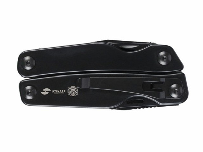 Мультитул Stinger, 100x40 мм, 11 функций, сталь, чёрный