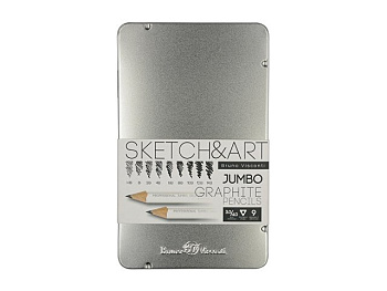 Набор чернографитовых карандашей  "Sketch & Art"  утолщенные,9 шт. hb-14b