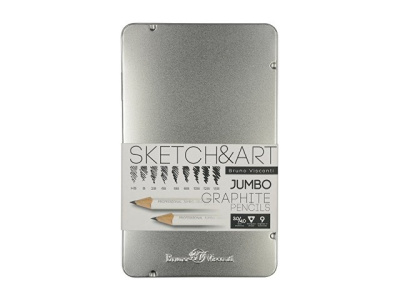 Набор чернографитовых карандашей  "Sketch & Art"  утолщенные,9 шт. hb-14b