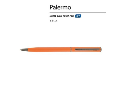 Ручка шариковая автоматическая BrunoVisconti® "PALERMO" цвет корпуса оранжевый, soft-touch