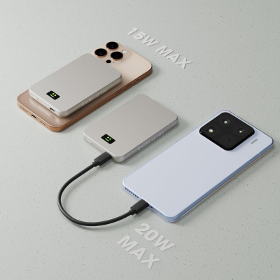 Внешний беспроводной аккумулятор Xoopar Smile с MagSafe и зеркалом