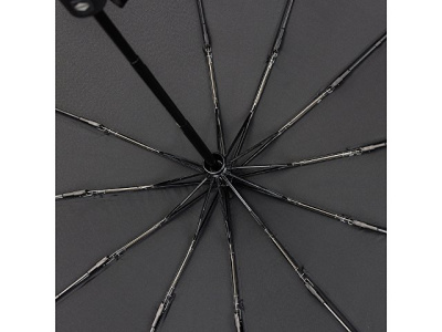 Зонт складной мужской TORBER, автомат, 3 сложения, черный, каркас сталь/файбергласс, эпонж, пластиковая ручка