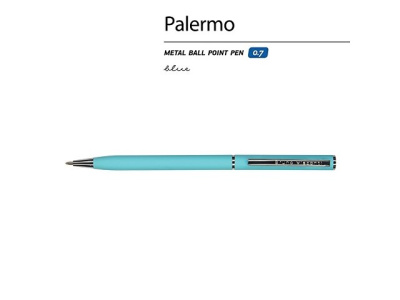 Ручка шариковая автоматическая BrunoVisconti® "PALERMO" цвет корпуса бирюзовый, soft-touch