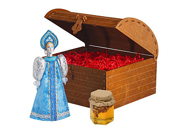 Подарочный набор: кукла фарфоровая, мед