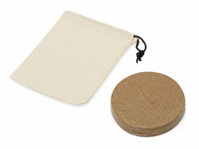 Набор костеров Bali из пробки в хлопковом мешке