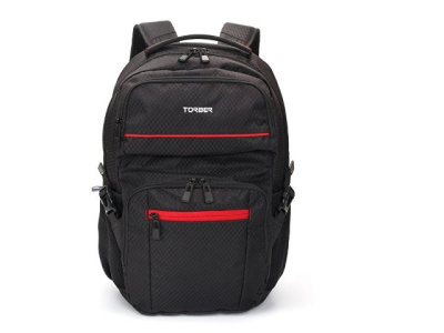 Рюкзак TORBER ПРОРЫВ с отделением для ноутбука 15", чёрный, полиэстер, 49 х 34,5 х 18