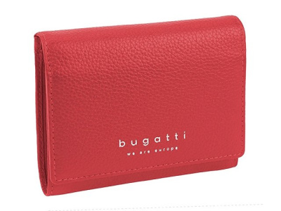 Кошелёк женский BUGATTI ЛИНДА | LINDA, красный, натуральная воловья кожа, 12х3х9,5 см