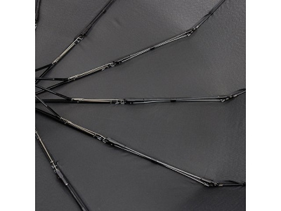 Зонт складной мужской TORBER, автомат, 3 сложения, черный, каркас сталь/файбергласс, эпонж, пластиковая ручка