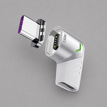 Адаптер USB-С - USB-C, магнитный, белый