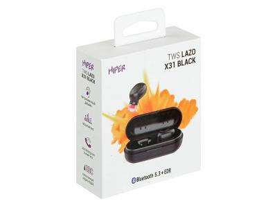 Наушники HIPER TWS Lazo X31 Black (HTW-LX31) Bluetooth 5.3 гарнитура