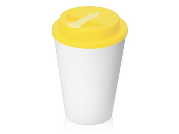 Пластиковый стакан Take away с двойными стенками и крышкой с силиконовым клапаном, 350 мл