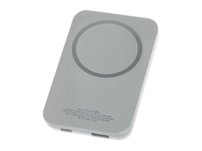 Магнитный беспроводной внешний аккумулятор "MagnetIQ", 5000 mah, 10 W, серый Cool gray 7C