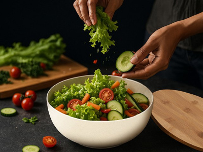 Салатник Bowl с бамбуковой крышкой