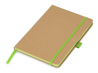 Блокнот A5 "Sevilia Color", твердая обложка из крафта, 80 листов, цветной срез и форзац, натуральный/зеленое яблоко