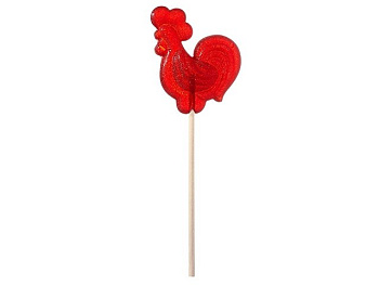 Леденец "Петушок", красный со вкусом клубники