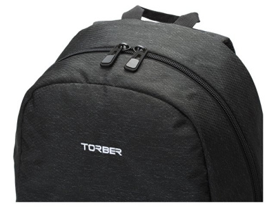 Рюкзак TORBER ГРАФФИТИ, серый с карманом синего цвета, полиэстер