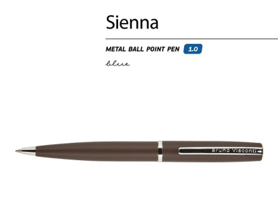 Ручка "Sienna" шариковая  автоматическая, коричневый металлический корпус, 1.0 мм