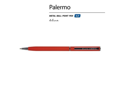Ручка шариковая автоматическая BrunoVisconti® "PALERMO" цвет корпуса красный, soft-touch