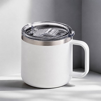 Кружка стальная Alaska с крышкой слайдером, powder coating