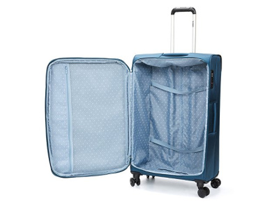 Чемодан TORBER ВИВИ, синий, полиэстер, 48 х 28 х 78 см