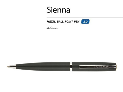 Ручка "Sienna" шариковая  автоматическая, черный металлический корпус, 1.0 мм