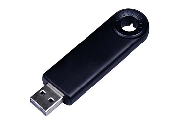 USB-флешка промо на 64 Гб прямоугольной формы, выдвижной механизм