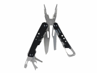 Мультитул Stinger, 105x40 мм, 12 функций, сталь, чёрно-серебристый