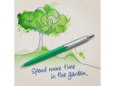 Шариковая ручка Parker Jotter, цвет GREEN, цвет чернил синий, толщина линии M 