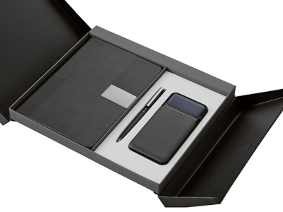 Подарочный набор "Tesla" с блокнотом А5, ручкой и пауэрбенком на 10 000 mAh
