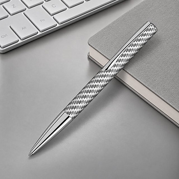 Ручка шариковая металлическая "Elegance" из карбонового волокна