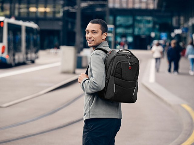 Рюкзак WENGER ALTAIR 15.6", черный, переработанный ПЭТ/Полиэстер, 32х21х44 см