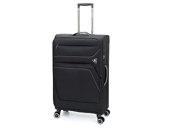 Чемодан TORBER НЕРО, чёрный, переработанный ПЭТ, 48 х 28 х 79 см